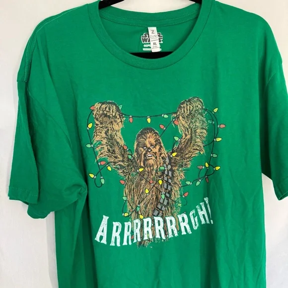 Star Wars Green Chewbacca Holiday Lights Tee - Picture 5 of 10